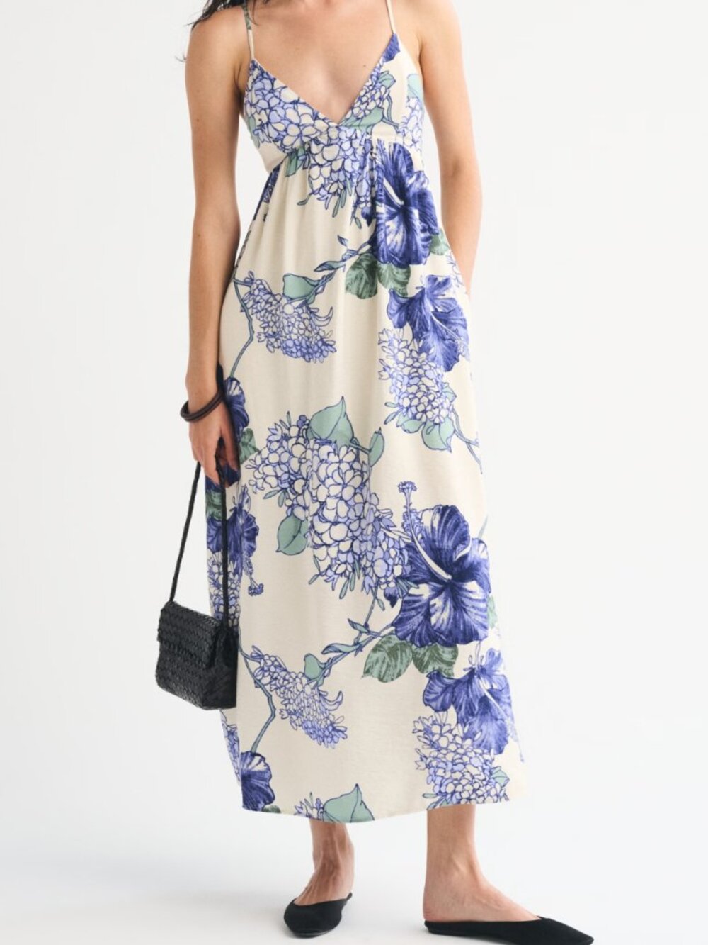Bra-Free Clasp-Back Flowy Maxi Dress
